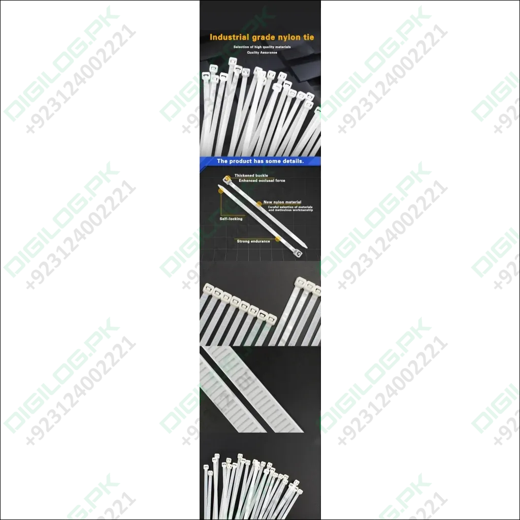 100 Pcs Nylon 200mm Cable Tie in Pakistan