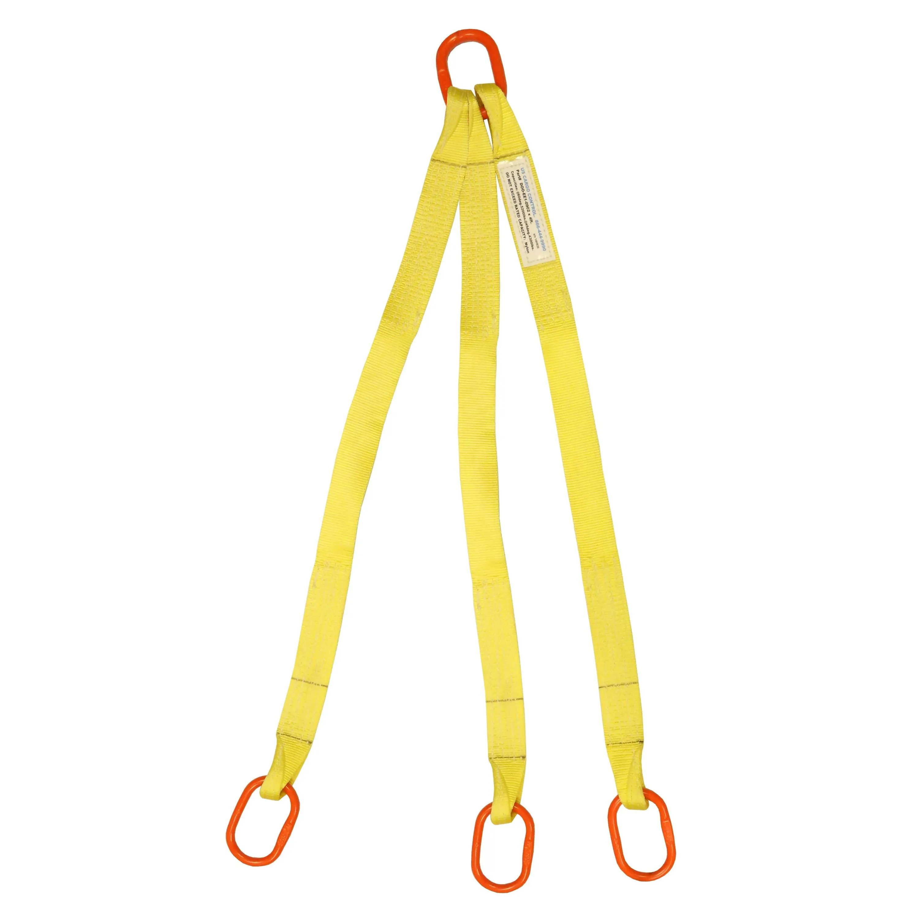 1"x10' (2 ply) Triple Leg Nylon Sling w/ Master Link Both Ends