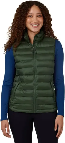32 Degrees Heat Women's Lightweight Poly-Fill Packable Vest | Zippered Pockets | Layering | Water Repellent