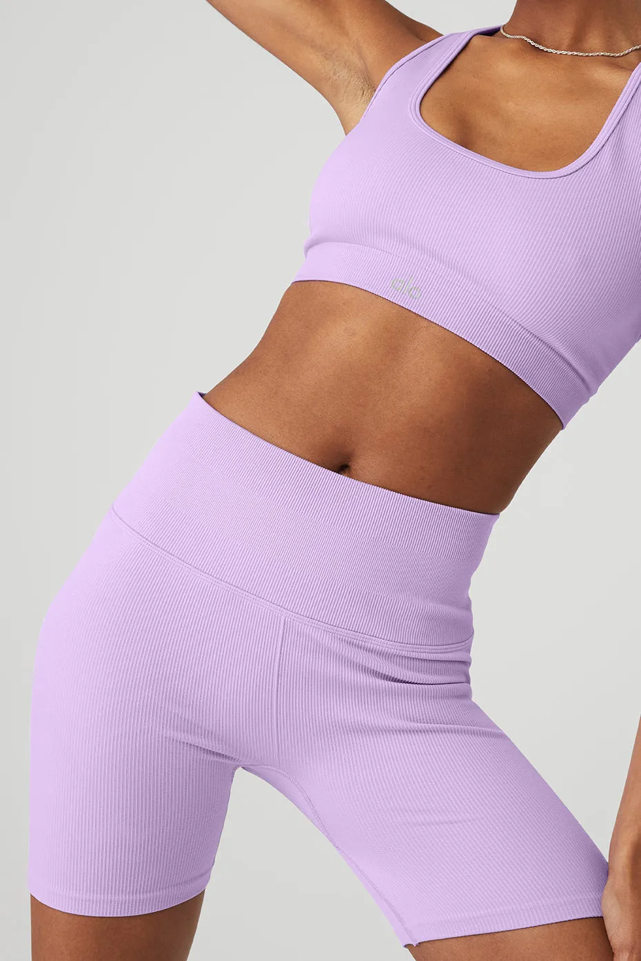 5" Seamless Ribbed Favorite Short - Violet Skies