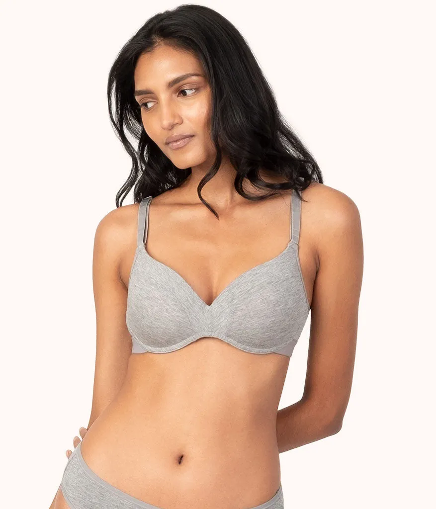 All-Day No-Wire Push-Up Bra Bundle: Jet Black/Heather Gray