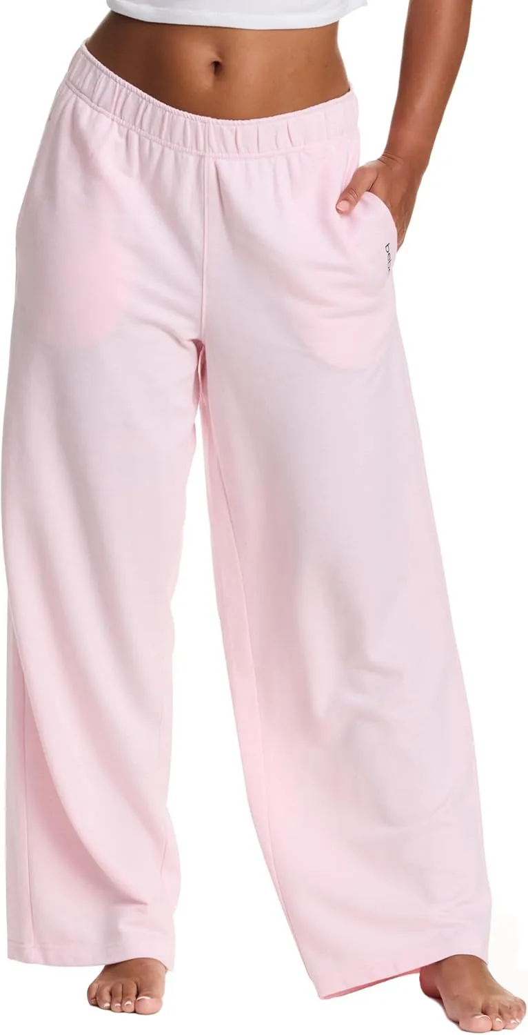 bebe Jogger or Wide Leg Sweatpants for Women, French Terry Baggy Sweatpants with Pockets, Womens Sweats
