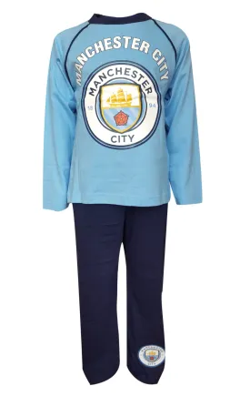 Boys Manchester City Long Length Pyjama 4 to 12 Years