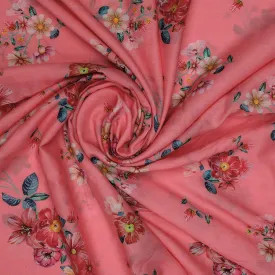 Calico Colorful Flower Digital Printed Fabric - Muslin
