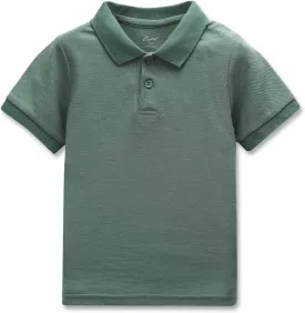 CUNYI Boys' Cotton Pique Polo Shirts Uniform Short Sleeve Tops