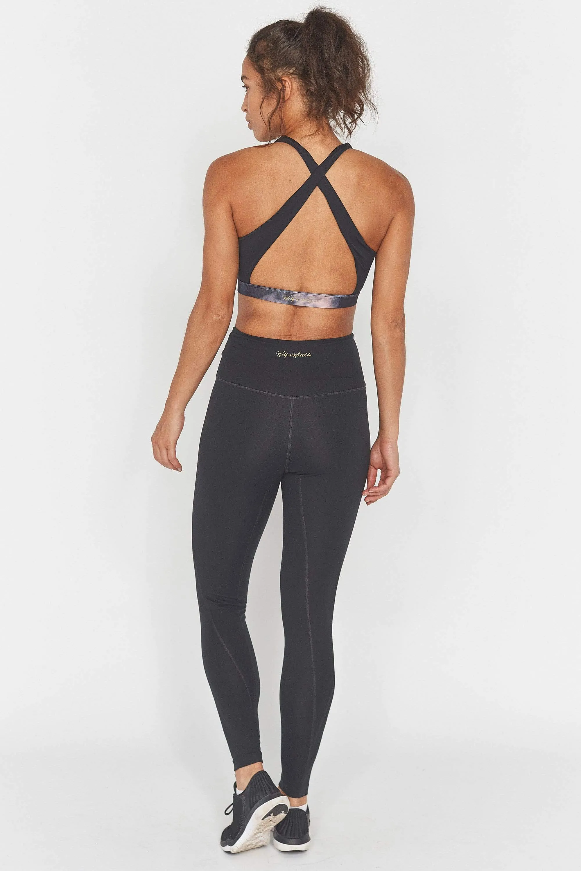 Dark Marble Zip Front Sports Bra