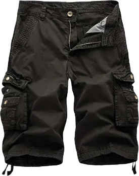 DONGD Mens Cargo Shorts Cotton Relaxed Fit Camouflage Camo Cargo Short