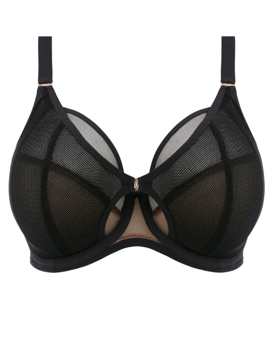 Elomi Kintai Underwire Plunge Bra, Black | Black Plunge Bra