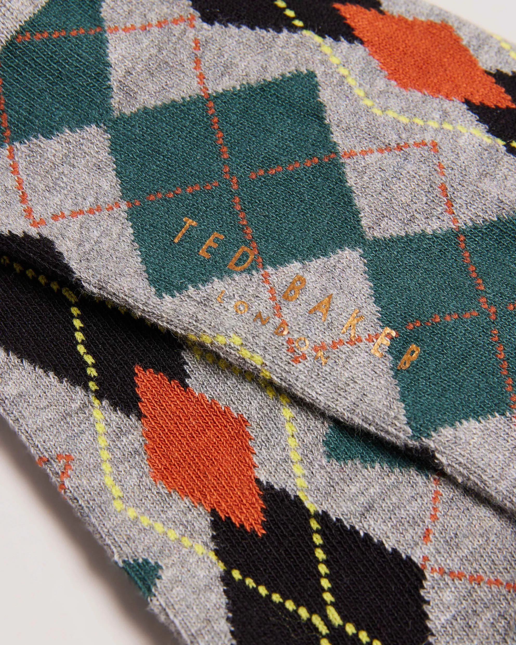 Fair Isle Pattern Socks - Grey