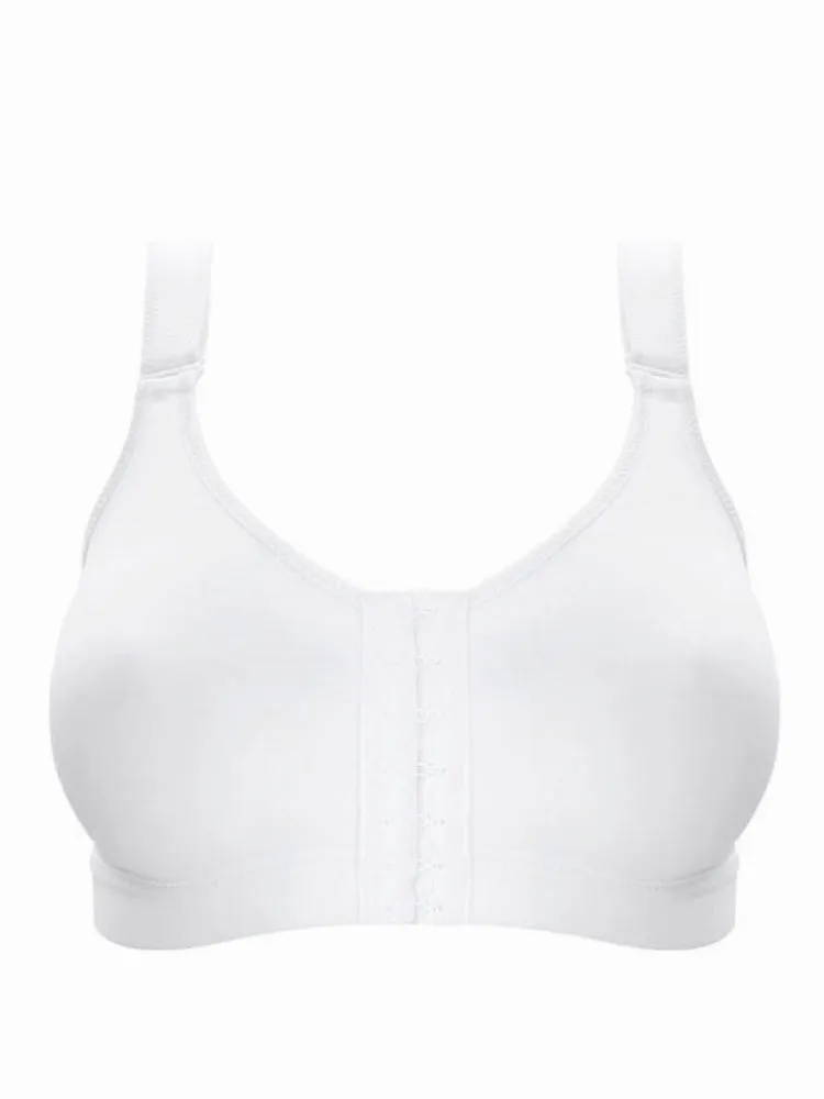 Front Closure Sports Bra - White