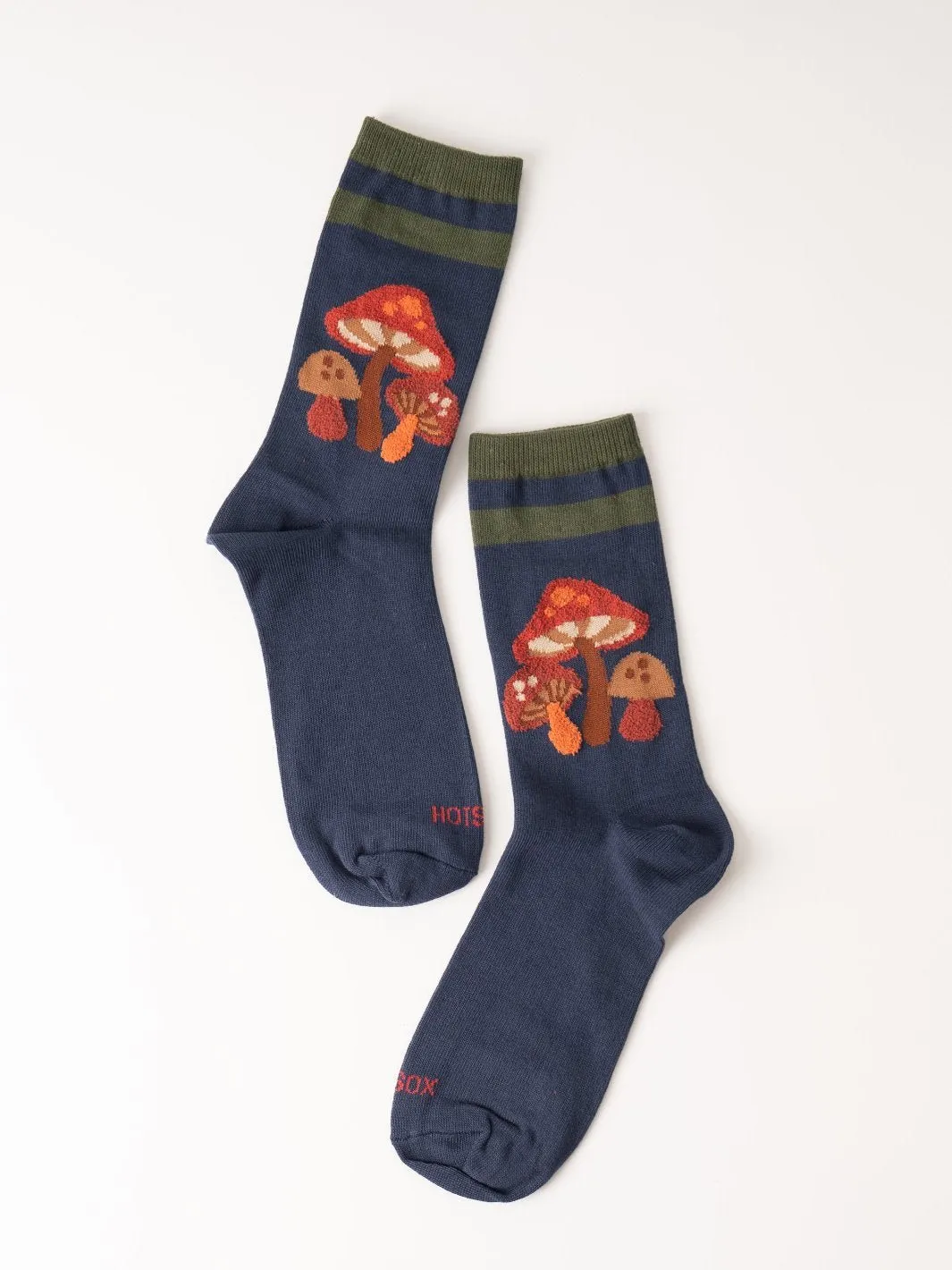 Fuzzy Mushroom Crew Socks