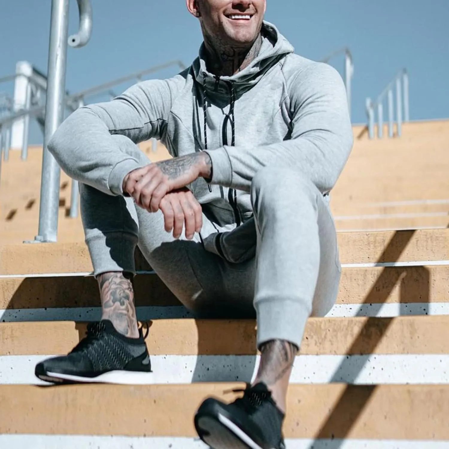 GYMELITE Men's Gym Sweatpants Workout Joggers Active Athletic Jogger Pants with Zipper Pockets Casual Running Track Pants