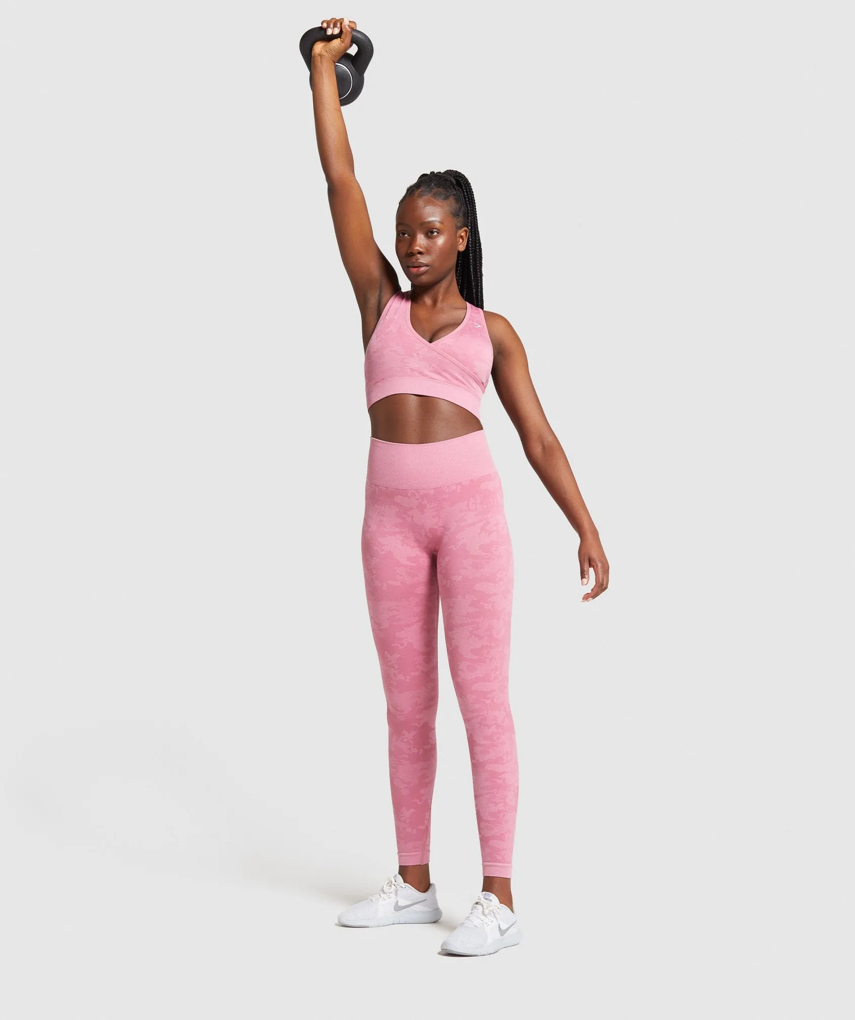 Gymshark Camo Seamless Sports Bra - Pink