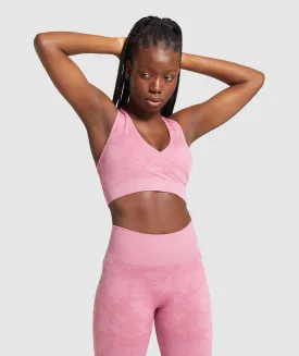 Gymshark Camo Seamless Sports Bra - Pink