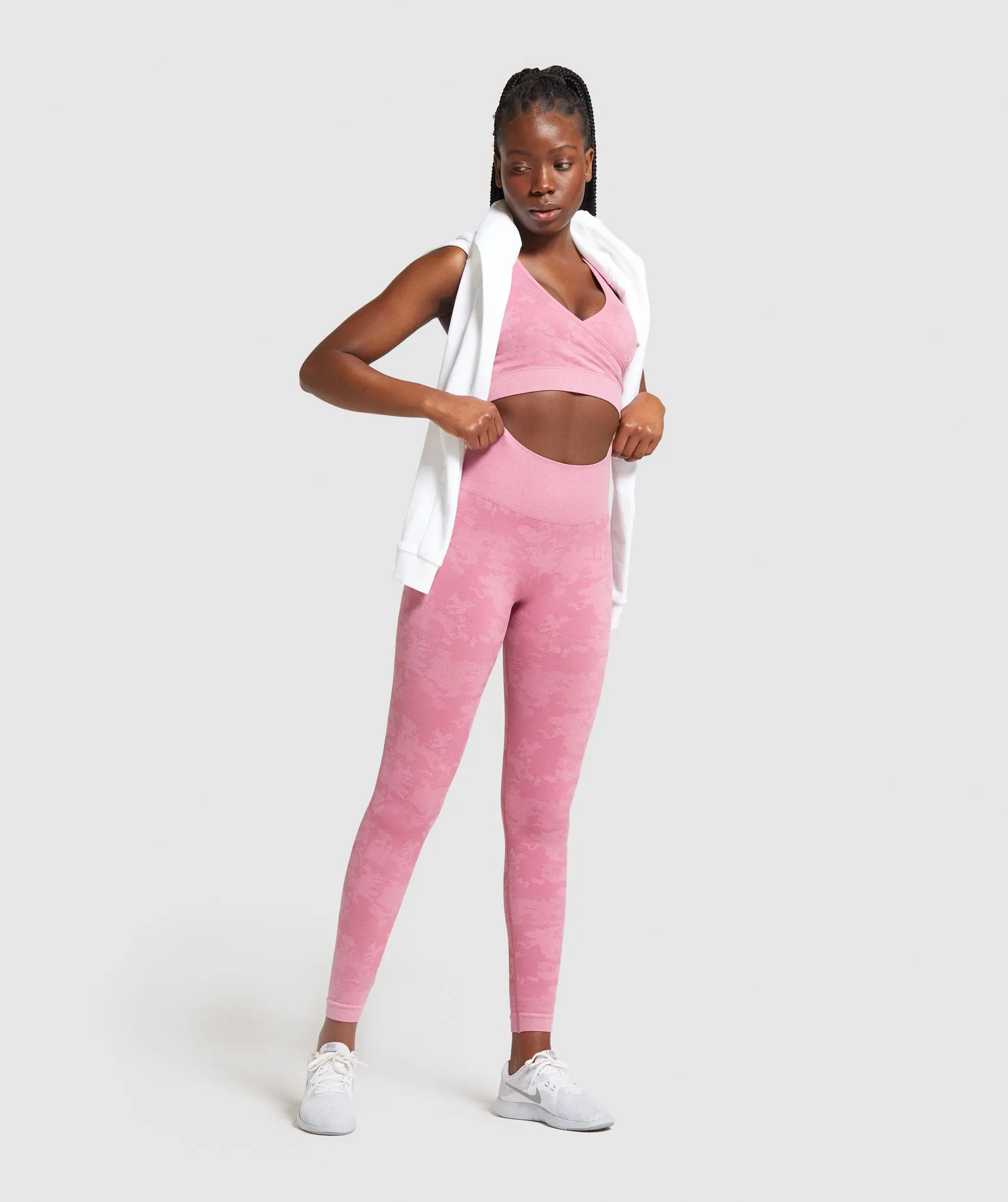 Gymshark Camo Seamless Sports Bra - Pink
