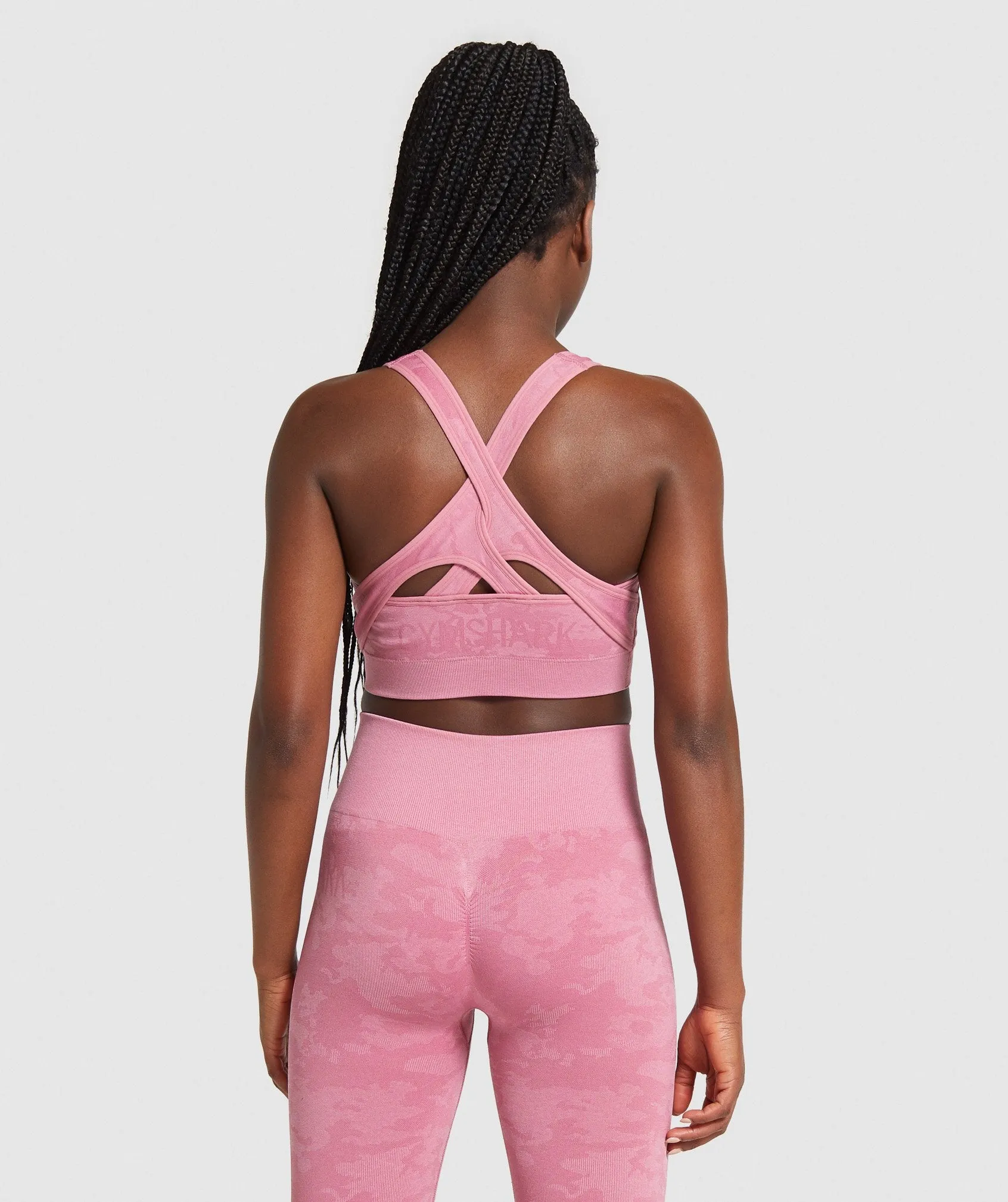 Gymshark Camo Seamless Sports Bra - Pink