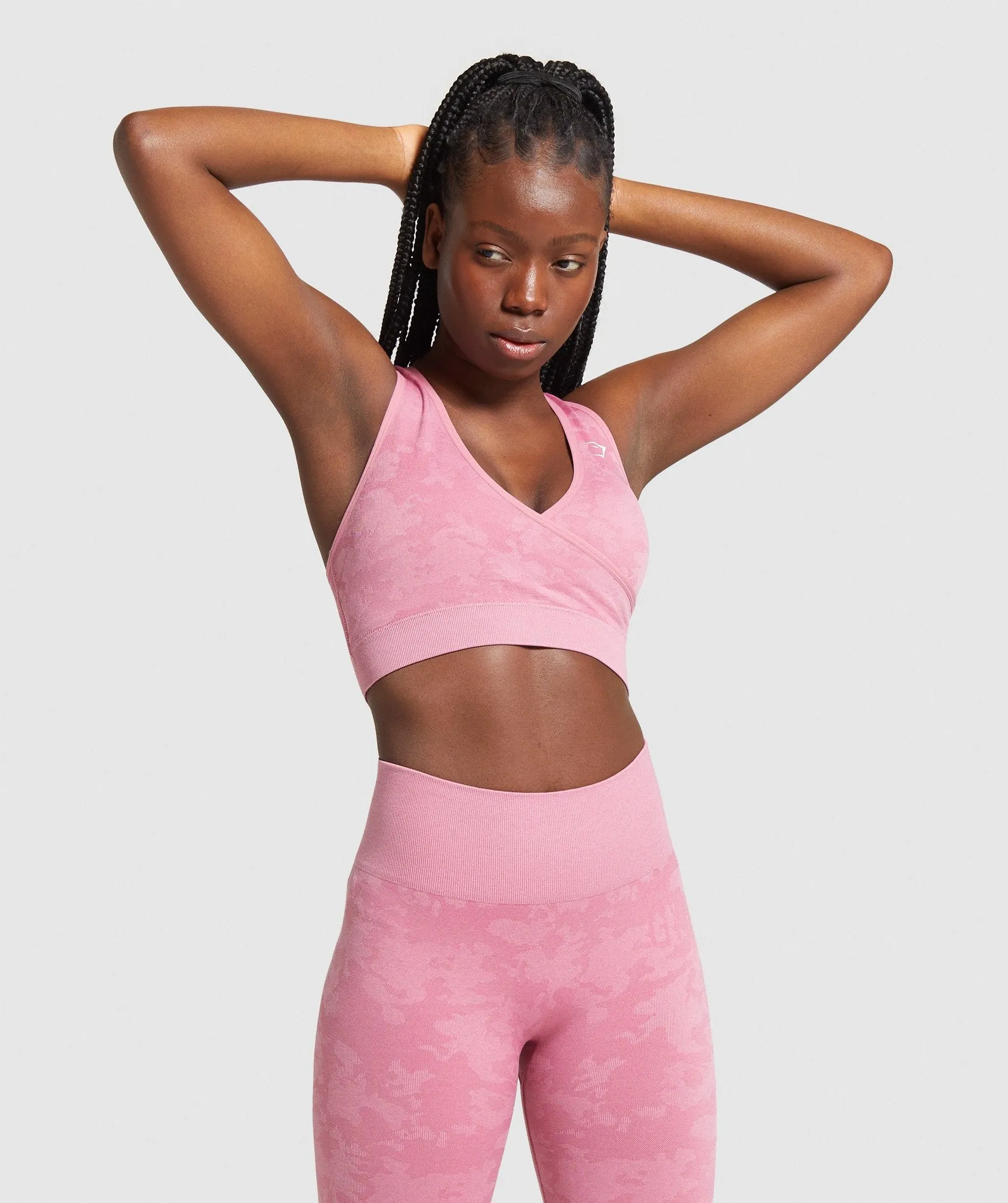 Gymshark Camo Seamless Sports Bra - Pink