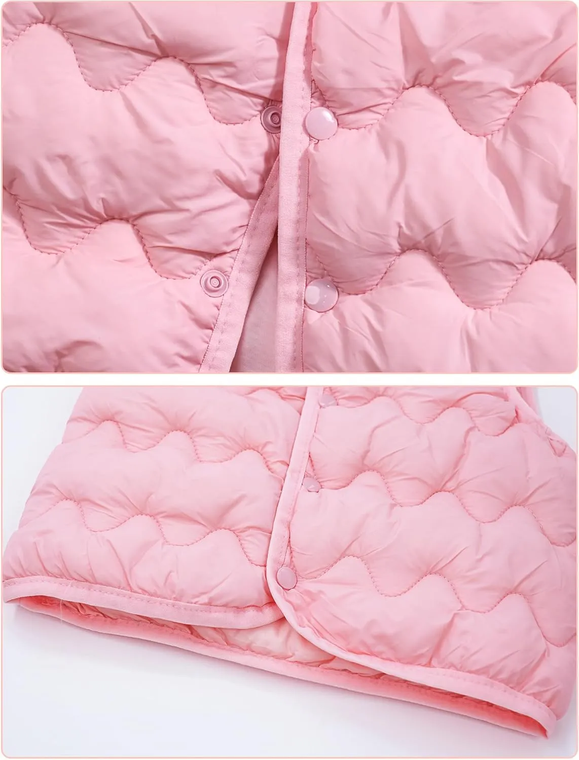 Happy Cherry Girls Puffer Vest Kids Water Resistant Jacket Sleeveless V-neck Windproof Thin Lightweight Outerwear Gilet