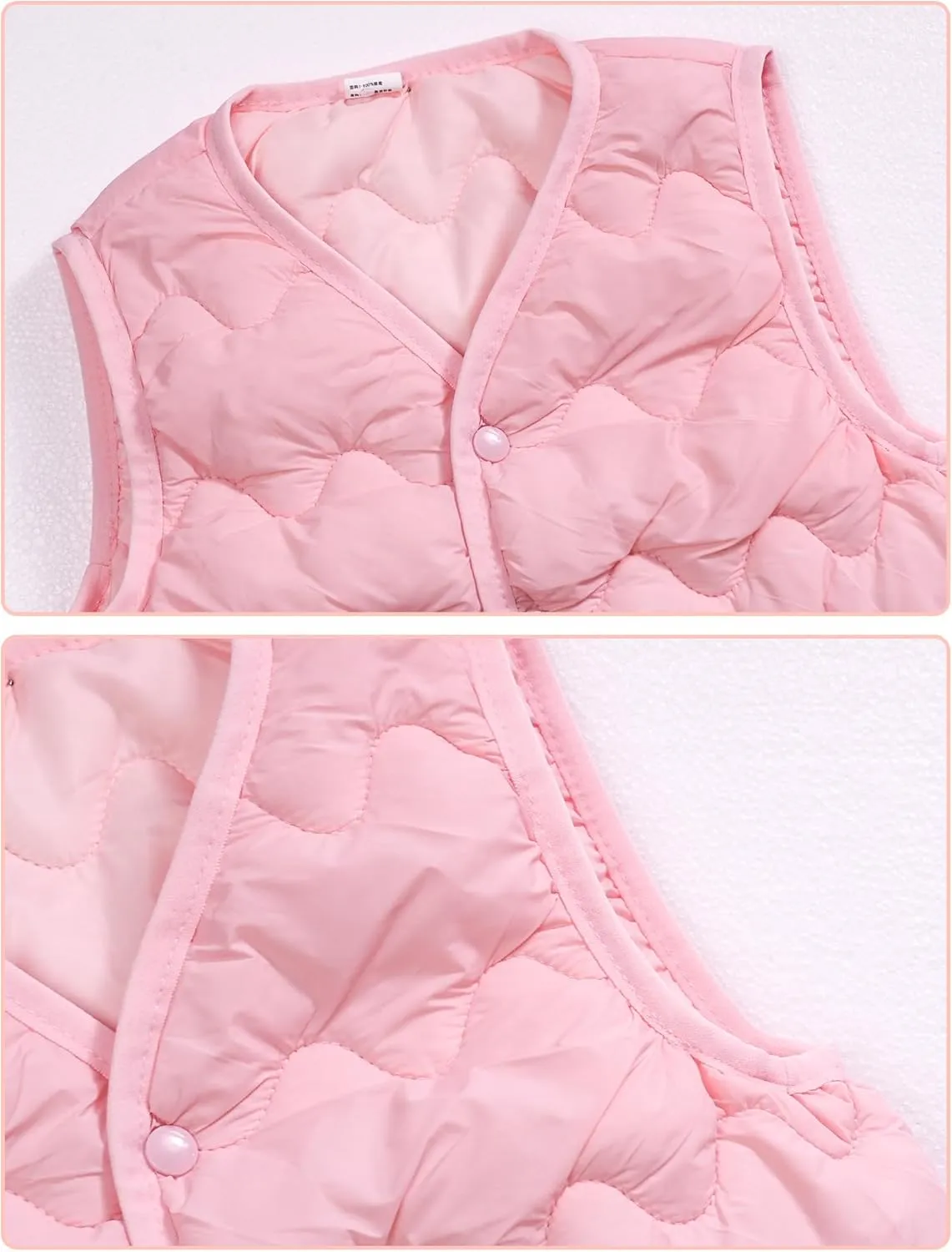 Happy Cherry Girls Puffer Vest Kids Water Resistant Jacket Sleeveless V-neck Windproof Thin Lightweight Outerwear Gilet