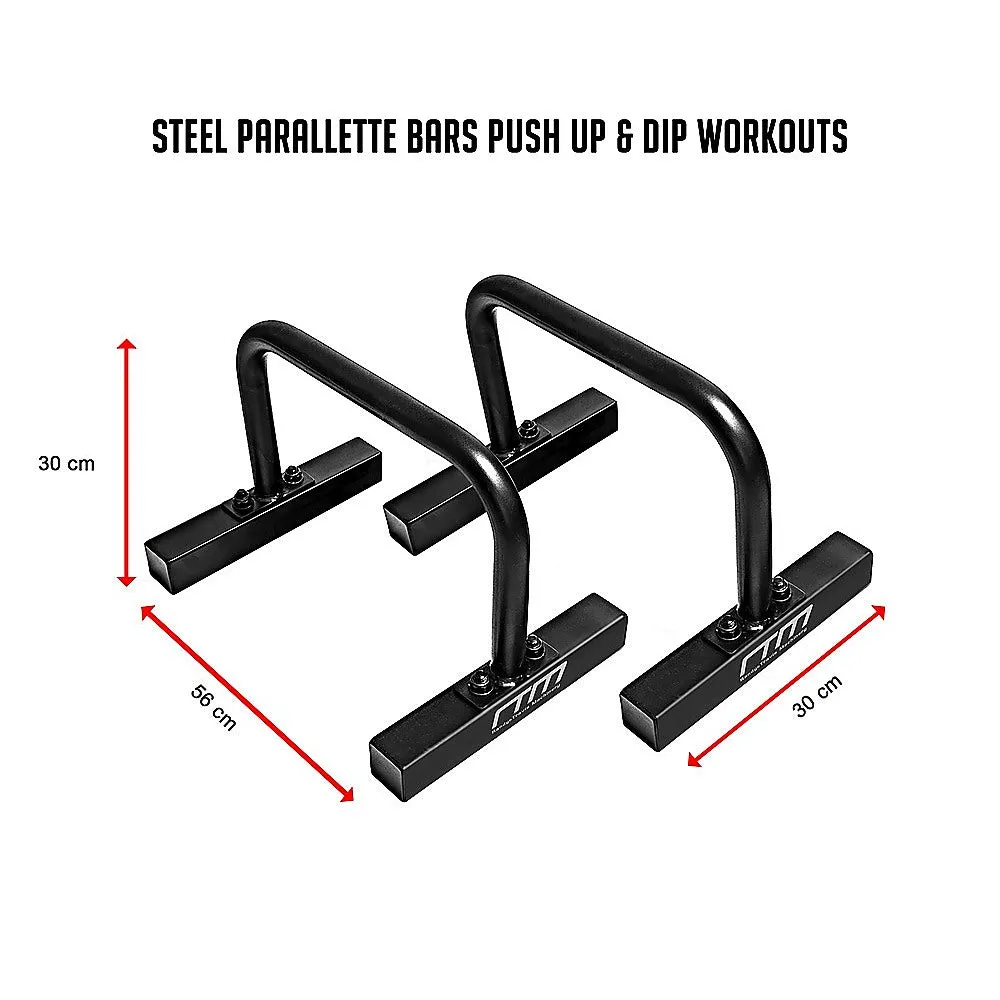 Heavy-Duty Steel Parallette Bars for Push Up & Dip Workouts