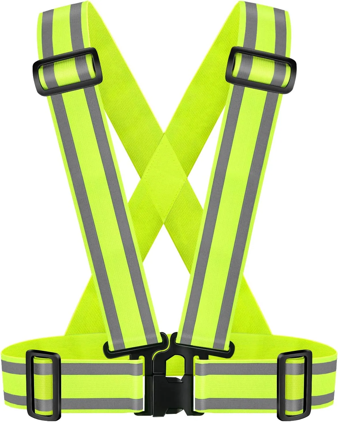 High Visibility straps |Safety Vest |Adjustable & Elastic | Reflective Running Gear for Jogging,Walking,Cycling,Construction Workers,Motorcycle,Men,Women (XXL)