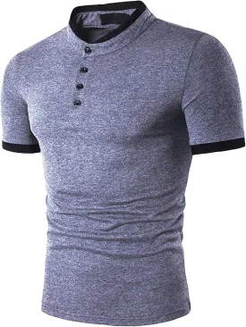 JEShifangjiusu Men's Short Sleeve Cotton Shirt Summer Casual Regular Fit Polo Shirt Contrast Color Collar Fashion T-Shirts