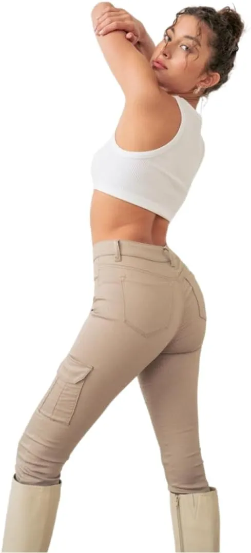 Little Vintage Girls Wax Women's Jeans Butt I Love You Push-UP HIGH-Rise Skinny with Tummy-Tucking Waistband