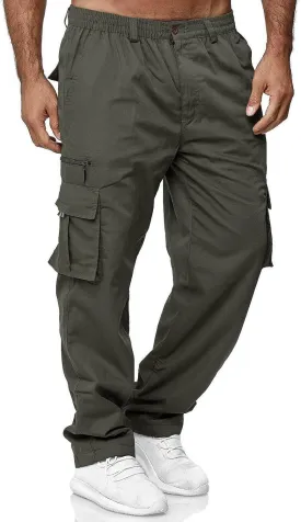 Mens Cargo Pants Baggy Stretch Big and Tall Sweatpants Pockets Loose Fit Hiking Pants Outdoor Plus Size Pants Match