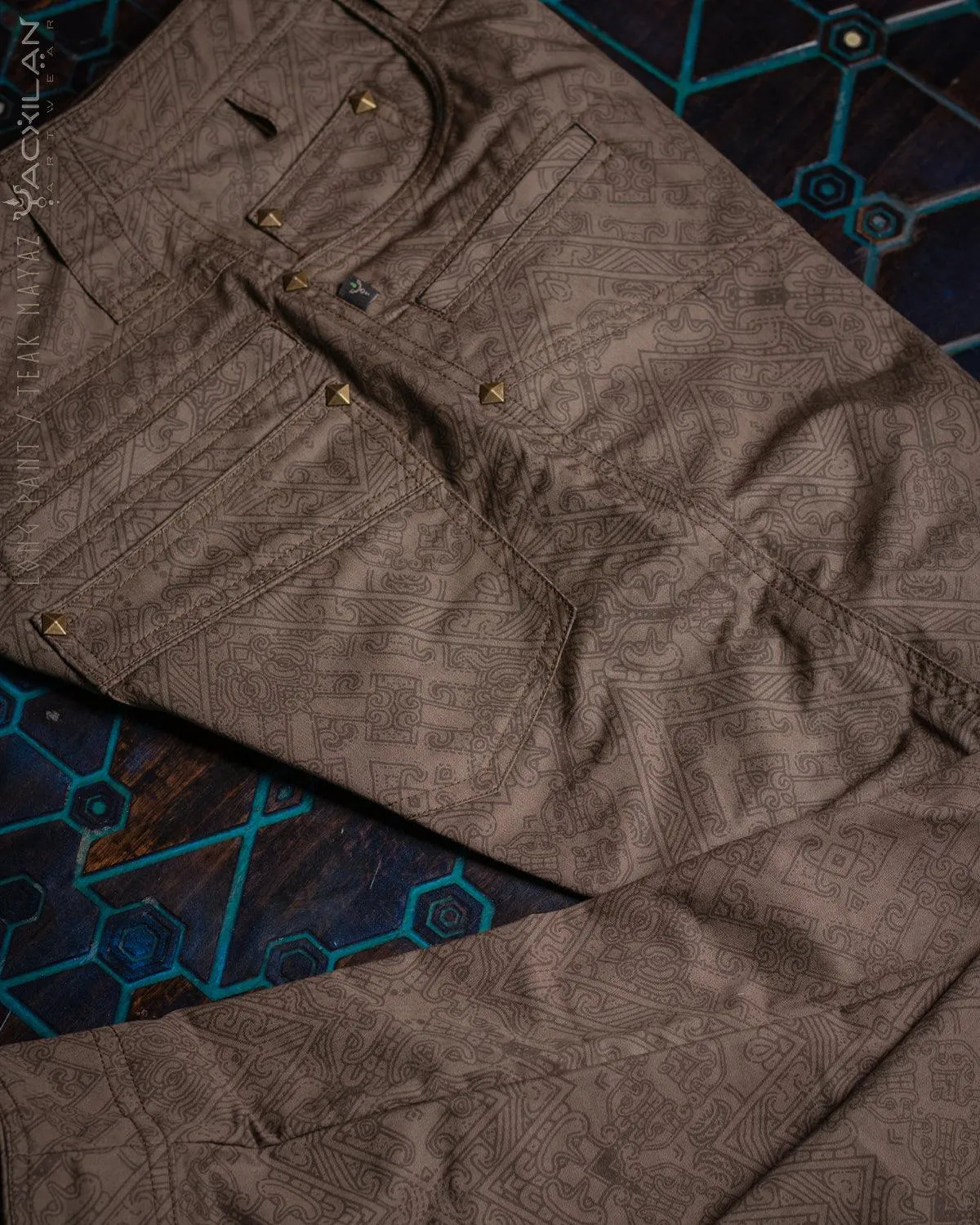 Pants Men / Cotton Printed - MAYAZ Teak