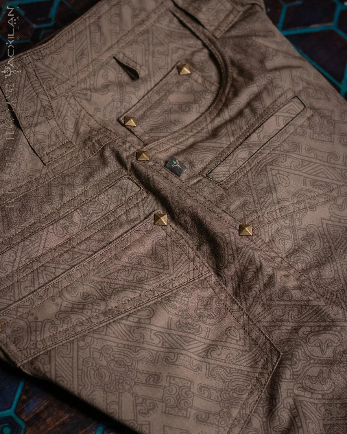 Pants Men / Cotton Printed - MAYAZ Teak