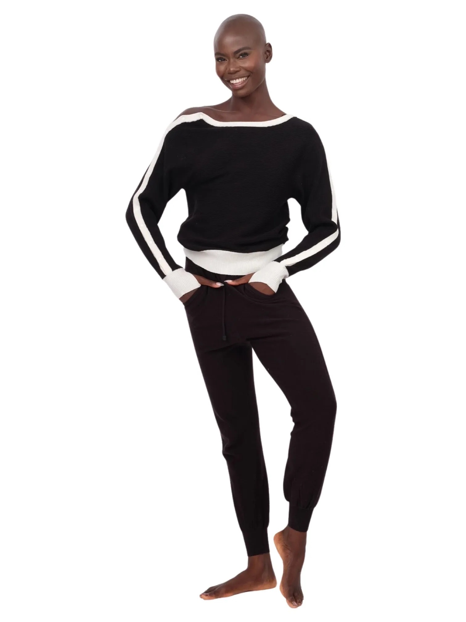 Portola Ribbed Jogger Pants - Black