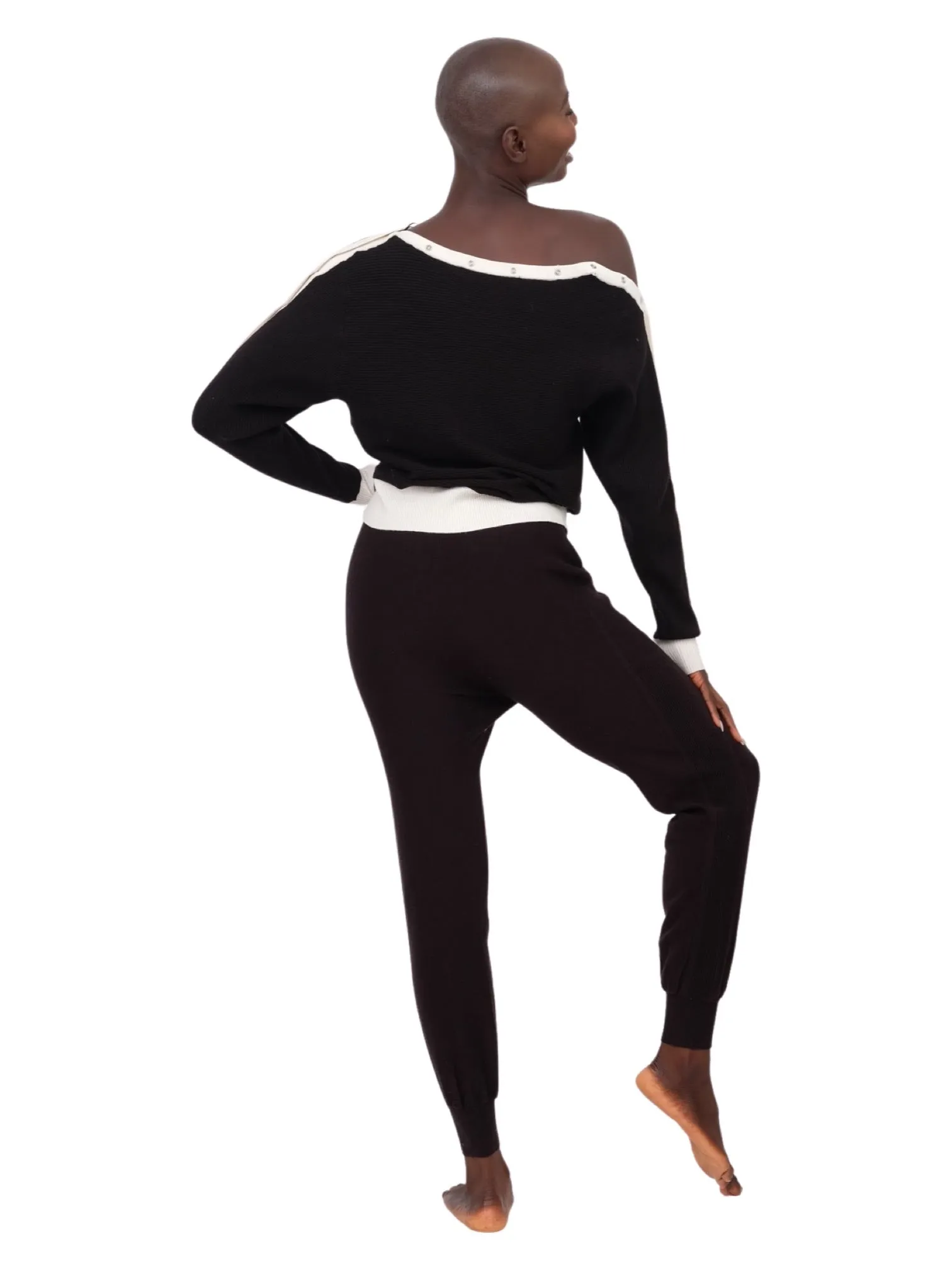 Portola Ribbed Jogger Pants - Black