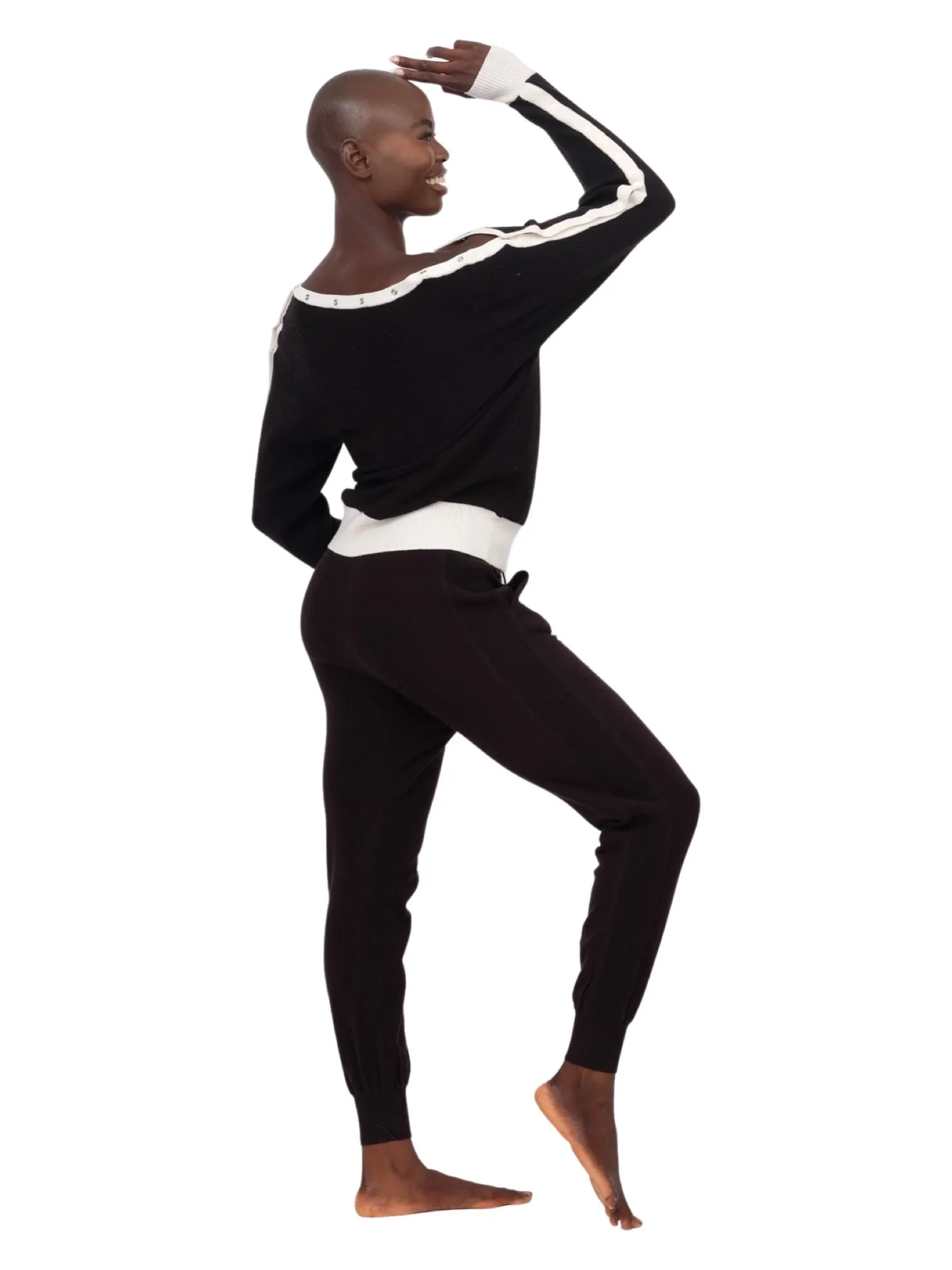 Portola Ribbed Jogger Pants - Black