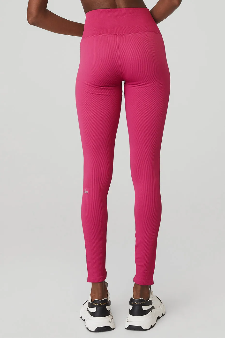 Seamless High-Waist Ribbed Legging - Magenta Crush