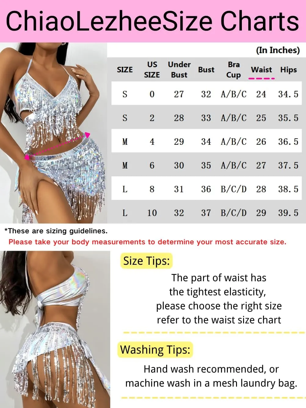 Sparkly Rave Outfits, Sequin Fringe Bikini, Metallic Skirt 3PC Set