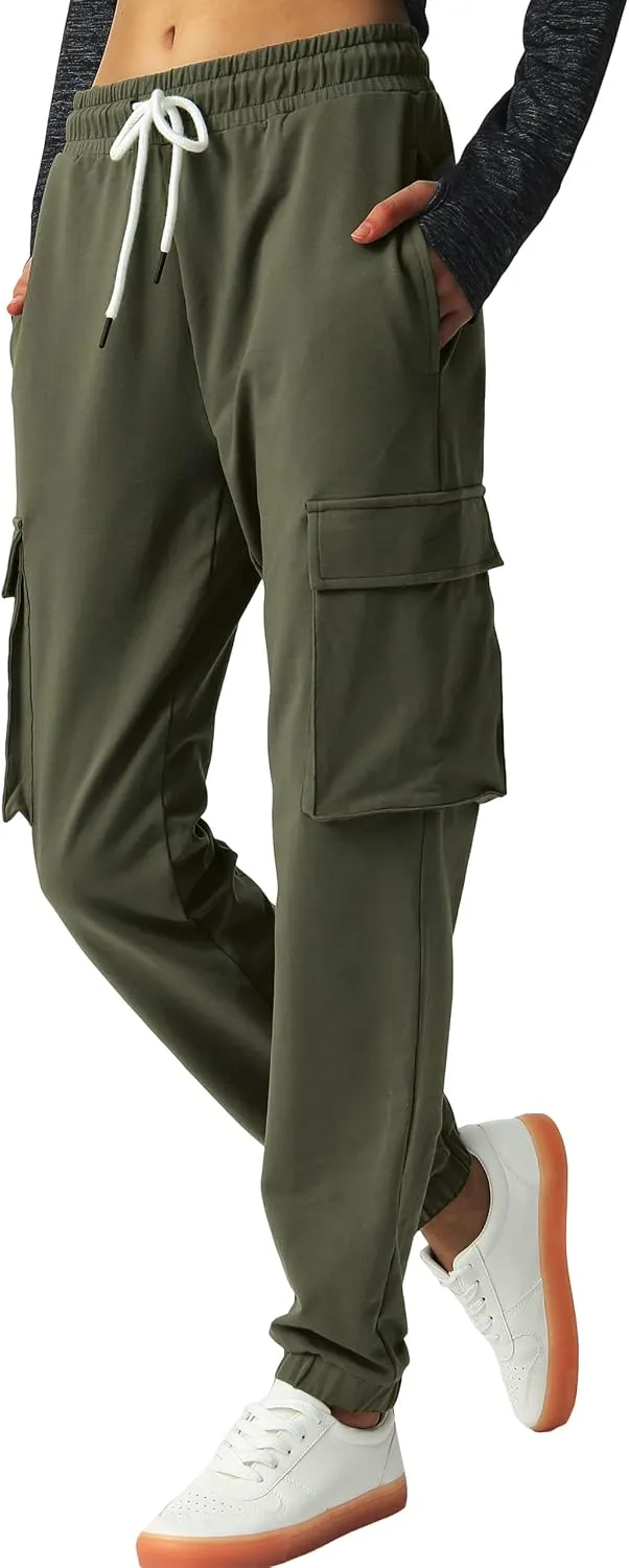 SPECIALMAGIC Women's Cargo Sweatpants Cotton Athletic Joggers 4 Pockets Sporty Pants