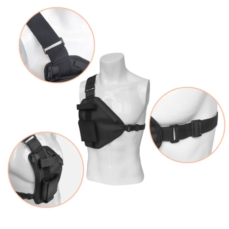 Sports Outdoor Vest Chest Bag for Walkie Talkie(Black)