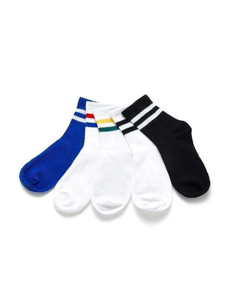 Striped Detail Ankle Socks 5pairs