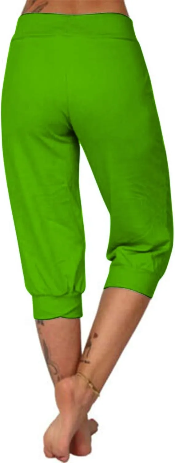 TANGNADE Women's Yoga Capris Pants Loose Soft Workout Joggers Joggers Elastic Waist Sweatpants Sports Casual Pants Pockets