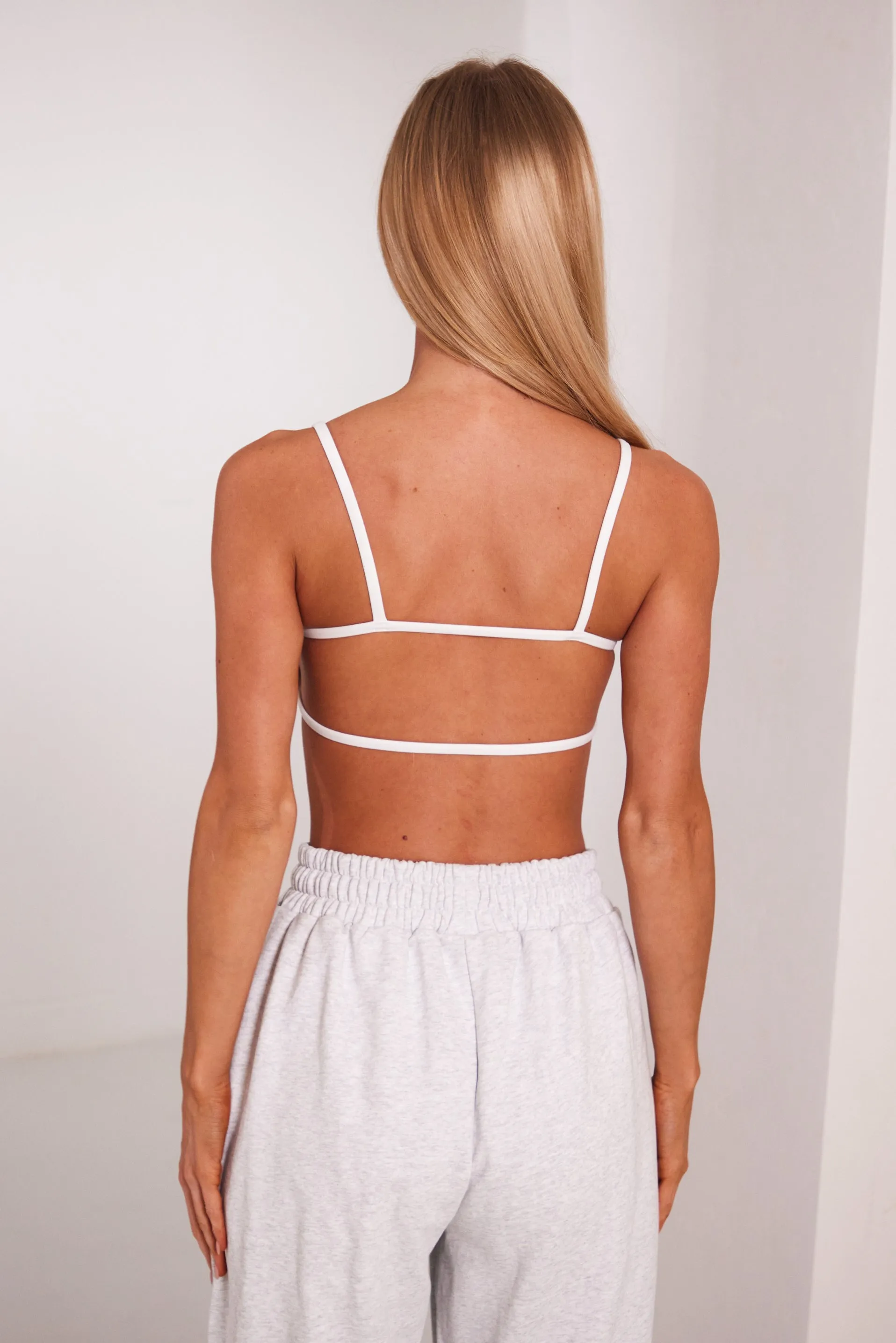The Double strap sculpt bralet - White