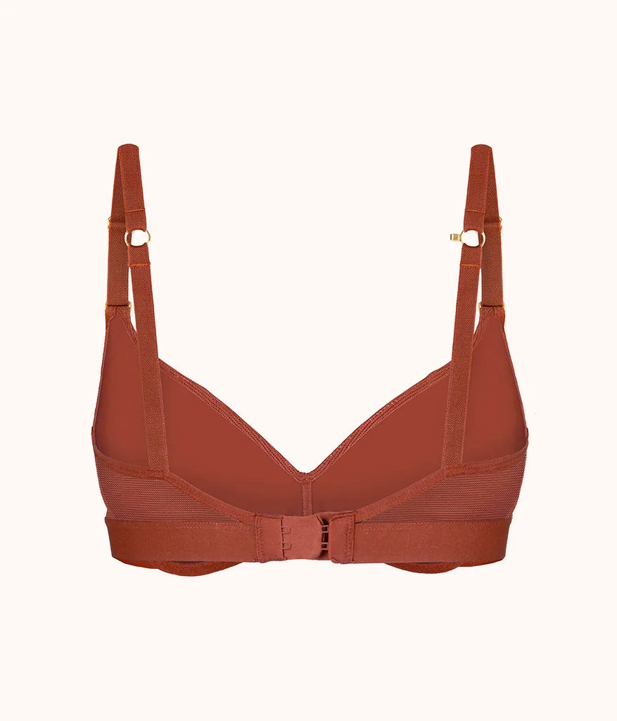 The Metallic Palm No-Wire Push-Up: Burnished Mahogany/Metallic Palm Print