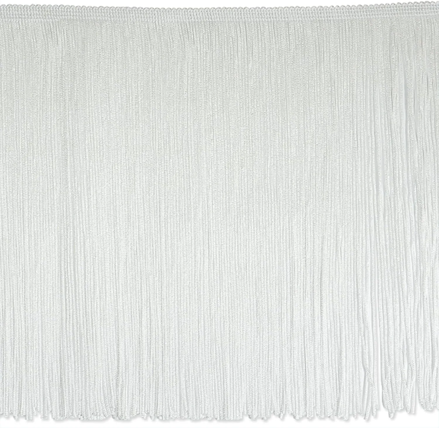 Trims By The Yard 10" Chainette Fringe Trim, Polyester-Made Decorative Fringe Trim, Versatile Fringes for Costumes, Uniforms, Home Decor, and Party Decorations, 5 yards, White