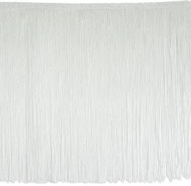 Trims By The Yard 10" Chainette Fringe Trim, Polyester-Made Decorative Fringe Trim, Versatile Fringes for Costumes, Uniforms, Home Decor, and Party Decorations, 5 yards, White