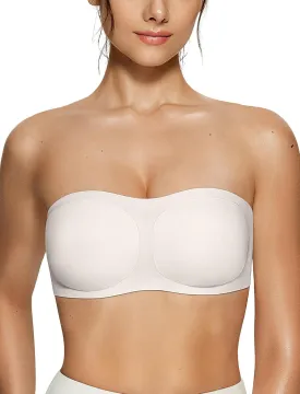 Vertvie Women's Wireless Strapless Bra Seamless Padded Bandeau Bra Non-Slip Silicone Tube Top Push Up Convertible Bralette