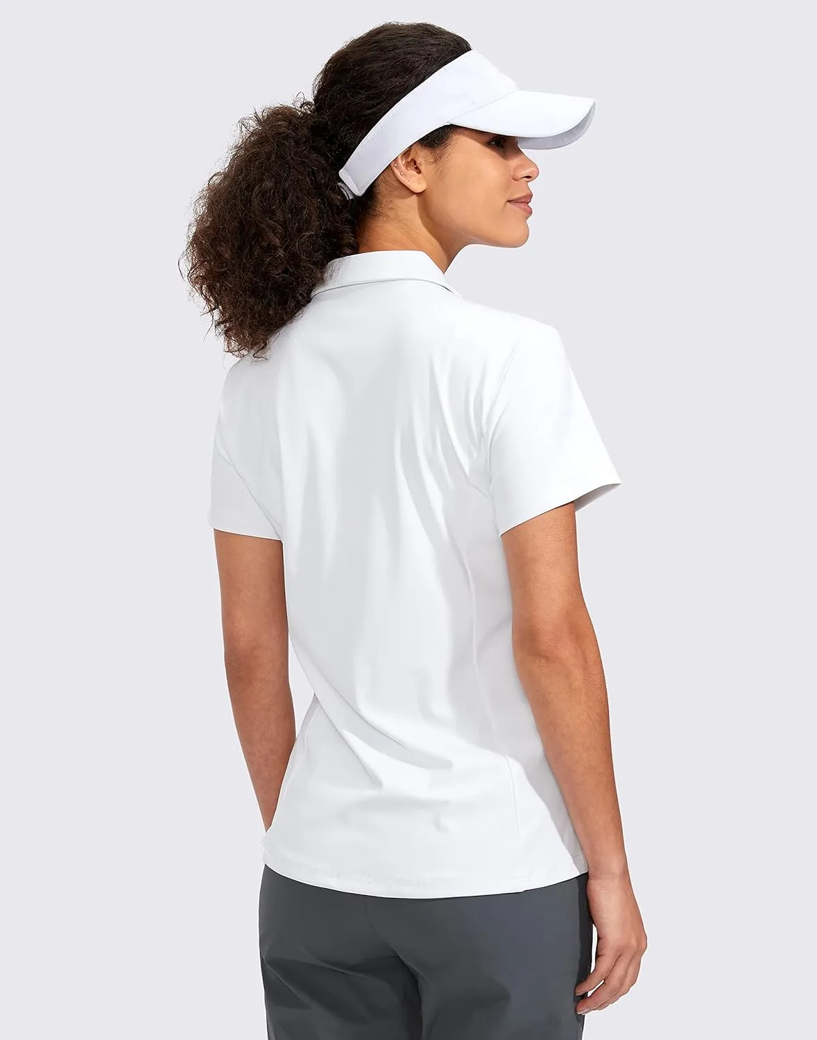 Viodia Women's Golf Shirt Short Sleeve with Zip Up Quick Dry Stretch Tennis Collared Polo Shirts for Women Golf Clothes