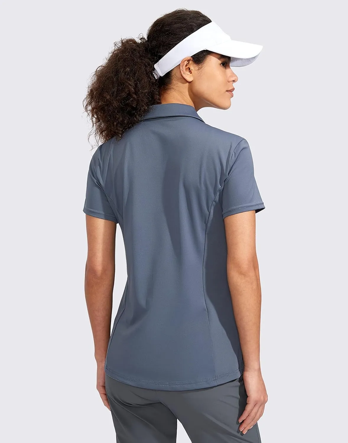 Viodia Women's Golf Shirt Short Sleeve with Zip Up Quick Dry Stretch Tennis Collared Polo Shirts for Women Golf Clothes