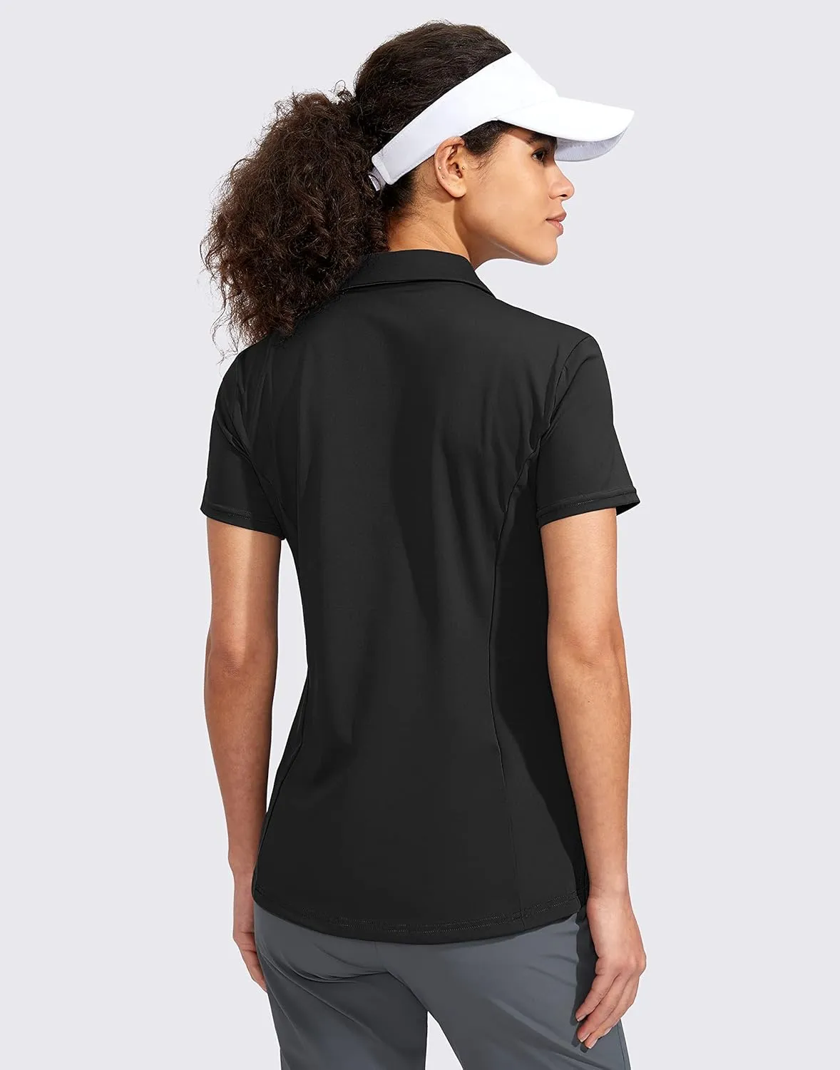 Viodia Women's Golf Shirt Short Sleeve with Zip Up Quick Dry Stretch Tennis Collared Polo Shirts for Women Golf Clothes