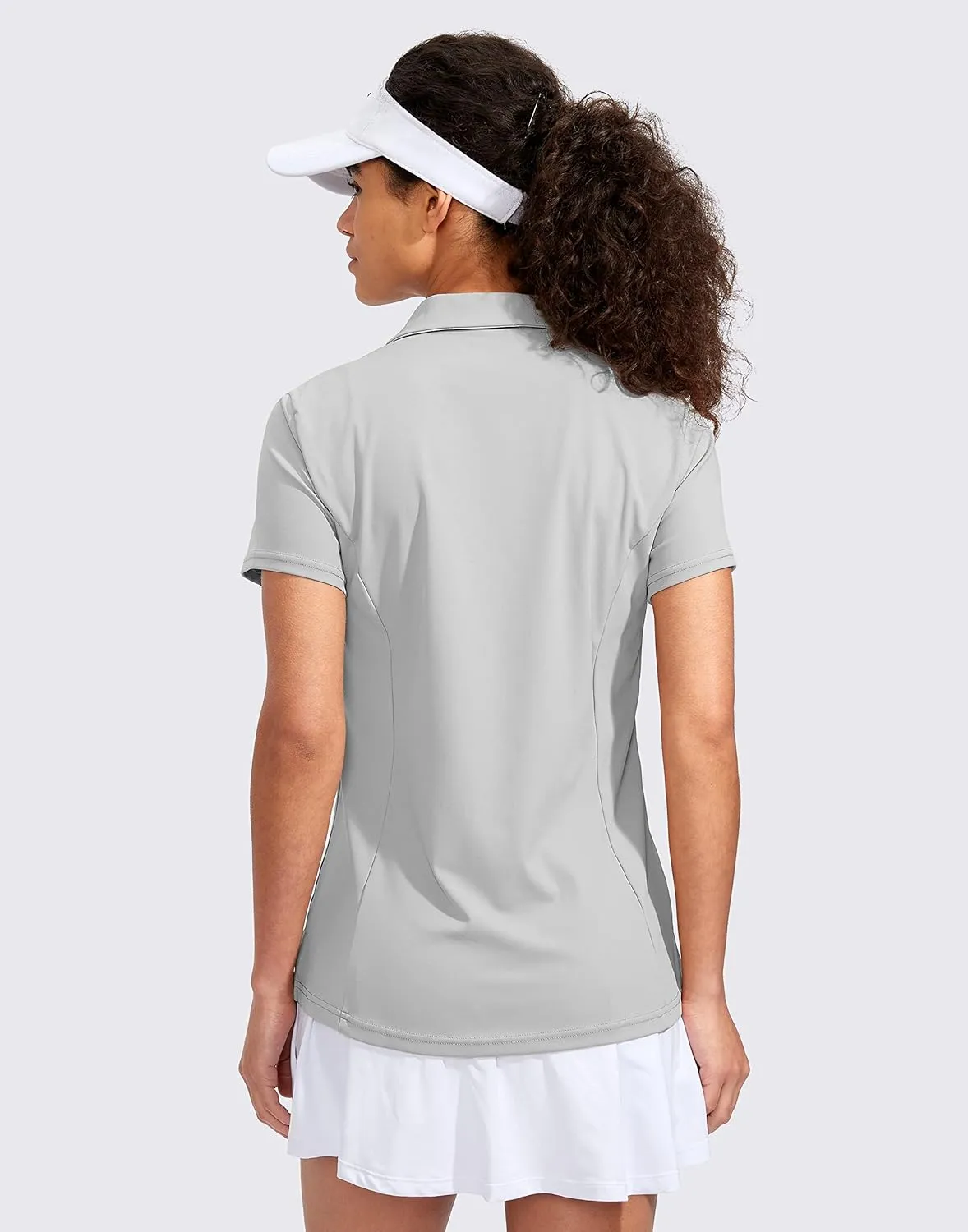 Viodia Women's Golf Shirt Short Sleeve with Zip Up Quick Dry Stretch Tennis Collared Polo Shirts for Women Golf Clothes