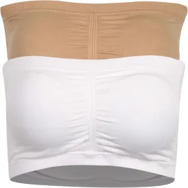 Women's Strapless Bralette Seamless Bandeau Tube Top Bra 3 & 2 Packs